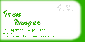 iren wanger business card