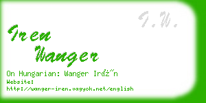 iren wanger business card